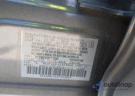 2021 Nissan Sentra Sv Xtronic Cvt z USA, uszkodzony, nr VIN 3N1AB8CV6MY215269